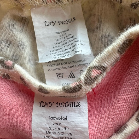 Tiny Details 3-6 Month Girls 2PC Outfit - Snap Onesie & Ruffle Pants - Picture 5 of 5